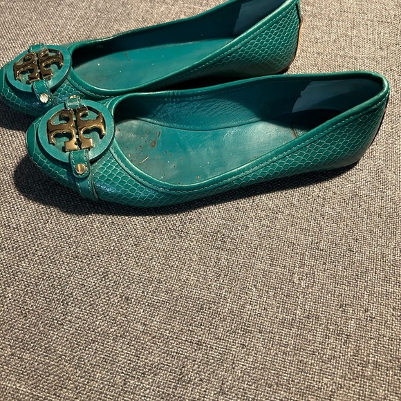 Tory Burch Women’s Minnie Travel ballet flats - alligator green - size 9 - Picture 3 of 5